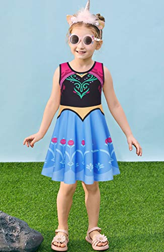 SunFocus Little Girls Outfits Pageant Dresses Clothes Costumes Snow Princess Fancy Halloween Birthday Party Role Pretend Cosplay Outfits