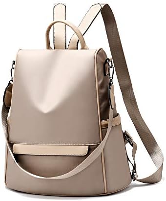 Anti-theft Backpack Purse for Women, Waterproof Nylon Convertible Lightweight Rucksack School Travel Shoulder Bag
