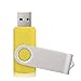RAOYI 10PCS 2GB USB 2.0 Flash Drive Yellow -Bulk Pack-Pen Drive Thumb Drive Metal Memory Stick Swivel Design