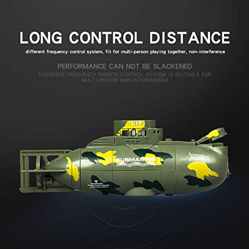 Haoun RC Toy Submarine Model Diving Boat Remote Control Boat for Pools & Lakes, Waterproof Diving in Water Toy for Kids and Adults - Green - Thumbnail 5