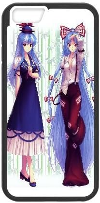 DIY Customized Soft Rubber TPU Case Skin Cover Imperishable Night And Fujiwara No Mokou Anime iPhone 6 Plus 5.5 Inch Cell Phone Case Black