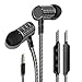 Earphones, Tintec in-Ear Earbuds Stereo Headphones High Definition, Tangle Free, Noise Isolation, Heavy Deep Bass for iPhone, iPad, iPod, Samsung Galaxy, Tablets etc[with Mic & Volume Control]