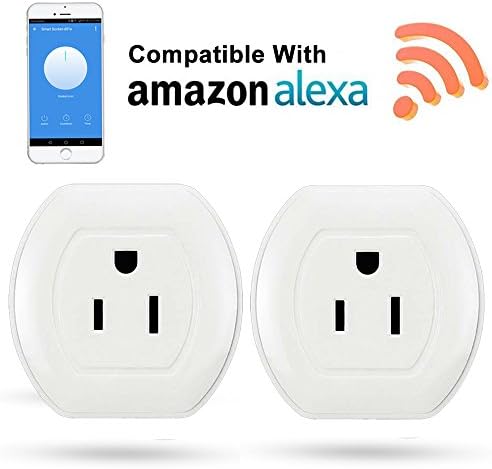 2 Pack Mini Smart Plugs, Quarkware Wifi Enabled Wireless Remote App Control Smart Plug Outlet Socket With Timing Function Compatible with Amazon Alexa Google Home Assistant