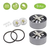 Nutribullet Blade Replacement, No Leakage Extractor Blade Parts for Nutribullet 600w 900w Model Blender - Blade & Gasket & Shock Pad & Top Gear - 9 Pieces Blender Accessories