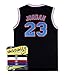 Jordan 23 Black Space Jam Men Size Jersey Basketball Jersey Include Free Themed Wristbands Gift (Black, S)