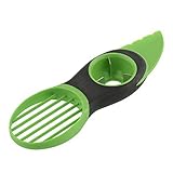 HOMEKE 3-in-1 Avocado Slicer Green Plastic Splits Pits Slices Sharp Blade Fruit Pitter Peeler Kitchen Tool Kit