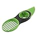 HOMEKE 3-in-1 Avocado Slicer Green Plastic Splits Pits Slices Sharp Blade Fruit Pitter Peeler Kitchen Tool Kit