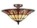 Dale Tiffany Lamps TM100598 Tiffany/Mica Three Light Flush Mount from Newport Collection in Brass-Antique Finish, 16.00 inches, 12.00x16.00x16.00