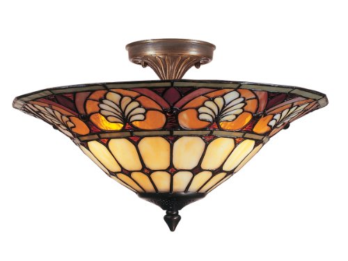 Dale Tiffany Lamps TM100598 Tiffany/Mica Three Light Flush Mount from Newport C…