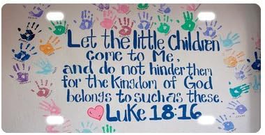 Amazon Com Christmas New Year Decor Bible Verses Let The Little Children Come To Me And Do Not Hinder Them For The Kingdom Of Heaven Belongs To Such As These Metal License Plate Frame New