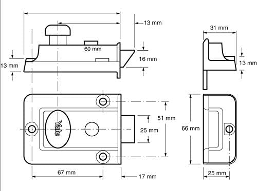 Yale Traditional Nightlatch, Standard Security, Electro Nickel Brass Finish, 40 mm - Image 3
