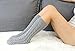 Women Slipper Crew Floor Non Skid Socks House Cable Knit Leg Warmers Knee High Length for Winter Gray Color