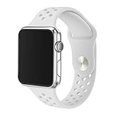 Kobwa 38MM/42MM Watch Band for Apple Watch, Soft Silicone Sport Strap with Ventilation Holes Smart Watch Bracelet Replacement Bands For Iwatch Series 1 Series 2
