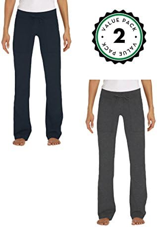 Juniors Lounge Pants, French Terry Cut / Jogger Pants - 2 Pack (Medium, 1 Navy / 1 Charcoal)