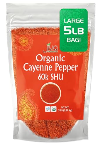 Jiva Organics Cayenne Pepper Powder Ground Chilli Pepper 5 LB Bulk Bag