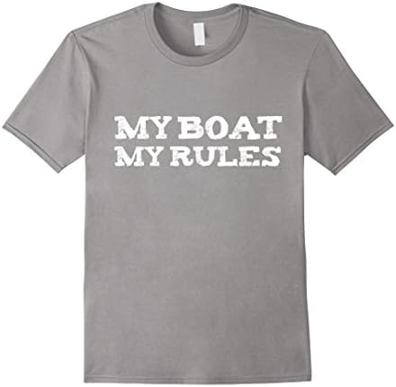 Men's My Boat My Rules Funny T-shirt Captain Ship Sailor Sailing 3XL Slate