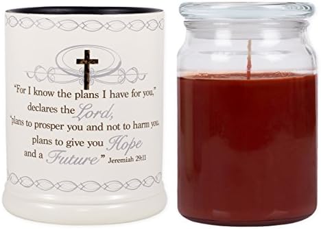 For I Know the Plans Electric Jar Candle Warmer and Scented Jar Candle Box Set - Cinnamon Spice