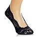 Dollytailor Womens No Show Liner Lace Boot Sock 5-Pack Socks Two Styles