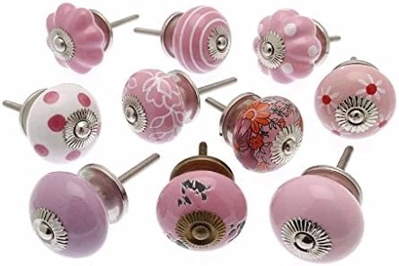 Glitknob 42 X Mixed Pink Shabby Chic Ceramic Cupboard Knobs Drawer Pull Kitchen (Maharaja-202B)