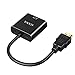 HDMI to VGA,GANA Gold-Plated HD1080P HDMI to VGA Adapter Converter Male to Female with Micro USB Power Cable & 3.5mm Audio Port Cable for PC Laptop HDTV Monitors Projectors Xbox 360 PS3 PS4(Black)