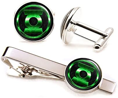 Green Lantern Cufflinks, The Justice League Jewelry, Avengers Tie Clip Tack, Cuff Links Link, Groomsmen Gift Wedding Party