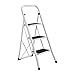 Sturdy Step Ladder 3 Step Heavy Duty Folding 3 Step Stool Home Kitchen Step Ladders, White