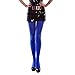 HDE Womens Solid Candy Color Opaque Microfiber Footed Tights Stockings,XS-M,Blue