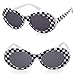 JUCOO Clout Goggles Oval Sunglasses Mod Style Retro Thick Frame Inspired Sunglasses