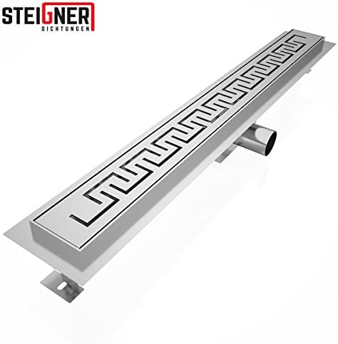 STEIGNER SDR90 Casablanca Drain 70 cm Stainless Steel Linear Shower Drain Bathroom Grate Metal Siphon Includes Adjustable Leveling Feet