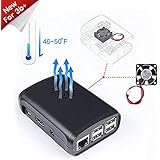 SunFounder Premium Black Case ABS for Raspberry Pi 3 Model B+ 3B 2B B+ with Externa Fan