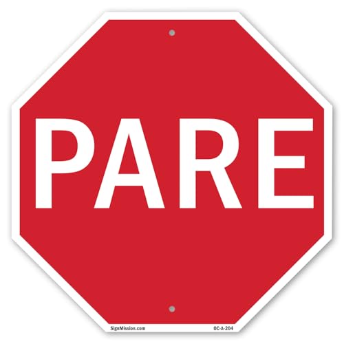 Pare 10 inch X 10 inch Octagon Plastic Sign Weather Resistant, UV Protected for…