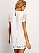 ROMWE Women's Short Sleeve Summer Lace Dress White S