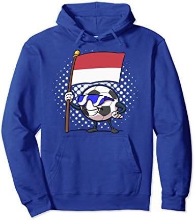 Unisex Indonesia Soccer Ball Hoodie Indonesian Flag Soccer Gift Large Royal Blue