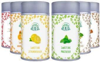 SweetCare Vanilla, Oranges, Cinnamon, Ginger, Chilli, Lemons, Mint-Sugar Substitute with Erythritol and Stevia, The Natural Alternative to Sugar