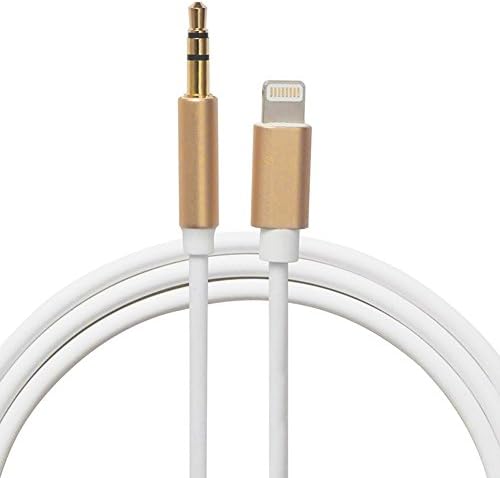 Aux Lightning to 3.5mm Male Auxiliary Car Headphone Adapter Cable for Apple iPhone 7/7 Plus (Gold)