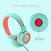 Kids Headphones – noot products K11 Foldable Stereo Tangle-Free 3.5mm Jack Wired Cord On-Ear Headset Children/Teen/Boys/Girls/Smartphones/School/Kindle/Airplane/Plane/Tablet – Mint/Coralthumb 1
