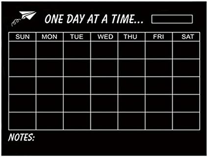 Gracallet Durable Chalkboard Calendar Wall Sticker,Weekly Wall Planner Vinyl Chalkboard Sheet Wall Decal Blackboard with 5 Free Colored Chalks