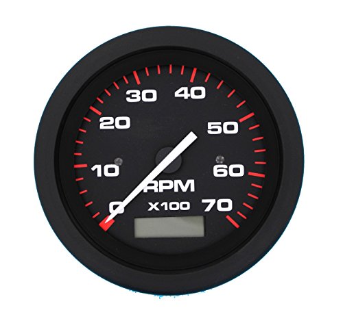 SierraInternational 0-7000 RPM Dial Range Scratch Resistant Amega Domed Electric Tachometer & Hourmeter, 3"