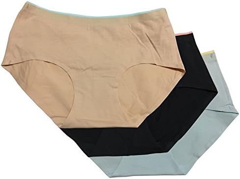 MKFSEAST 3 Pack Women's Underwear Cotton Seamless Underpants Brief Breathable Middle Waist Panties