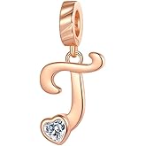 925 Sterling Silver Letter Charms for Bracelets & Necklace Fits Pandora and European Bracelet Alphabet Initial Charms Pendant Jewelry Charms for Women