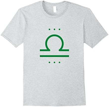 Mens "Libra the Scales" Zodiac Symbol T-Shirt (Green) Large Heather Grey