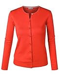 BIADANI Women Button Down Long Sleeve Crewneck Soft Knit Cardigan Sweater