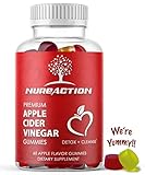 Premium Apple Cider Vinegar Gummies by NuReaction- Gummy Alternative to Apple Cider Vinegar Capsules, Pills, ACV Tablets, Gentle Colon Detox and Cleanse - Bloating Relief for Women, Men