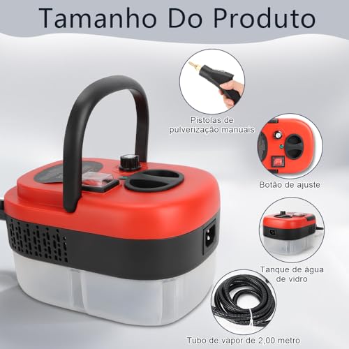 Higienizador Vapor, Vaporizador E Higienizador Vapor, Vaporizador Limpeza, Limpador a Vapor, Máquina de Limpeza a Vapor com Cabeça de Escova para Móveis de Cozinha, 110V