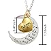 Mom I Love You To The Moon and Back Heart Pendant Necklace - The Best Family Gift for Mother - 18'