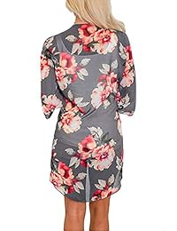 Kimono de manga 3 4 con estampado floral, de gasa, para mujer, tallas S-3XXL