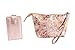 Lipstick Carrying Case Combo, 1 Mirrored Flip Pouch that holds 4 Lipsticks and 1 Zippered Wristlet with Elastic That Holds 16 Lipsticks (Rose Gold Lips Flip & Wristlet)