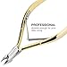 FANTCEN Cuticle Nipper 1/2 Jaw Cuticle Remover Double Spring Golden Cuticle Clipper Stainless Steel Trimmer Cutter Scissor for Manicure DIY Nail Care Set of 2