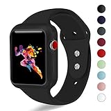 KEASDN for Apple Watch Band with Case 38mm 42mm, Silicone Sport iWatch Strap Band with Shock-Proof Case for Apple Watch Series 3/2/1 Sport Nike+ and Edition