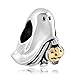 Pugster Gold Plated Jack-o-lantern Weird Halloween Ghost Pumpkin Candy Charm Fits Pandora Bead